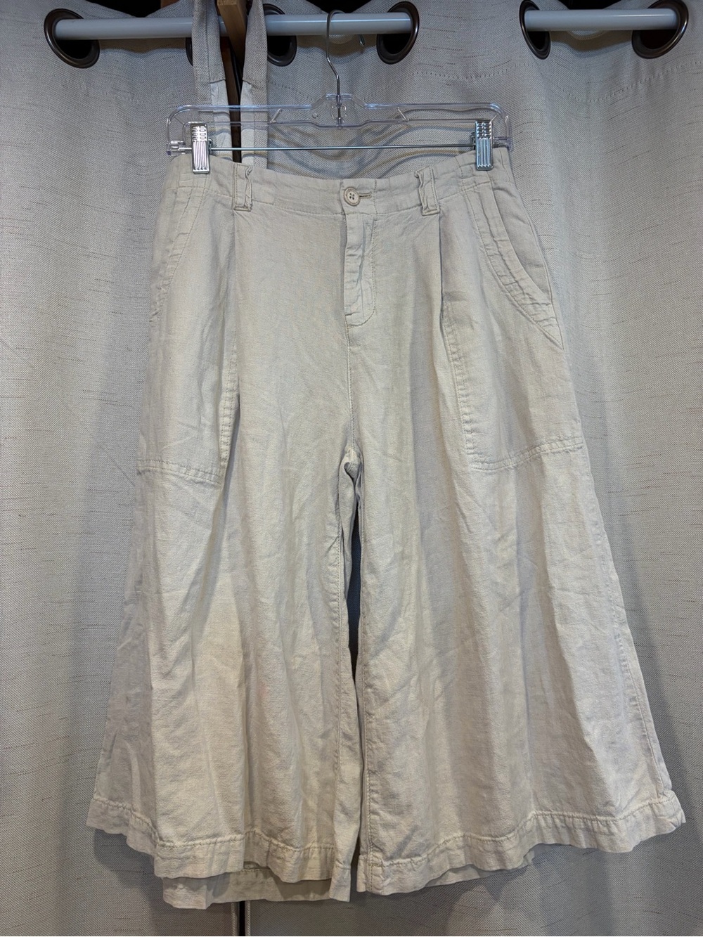 Pilcro Wide-Leg Linen Culotte Pants